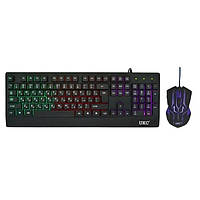 Комплект проводной игровая клавиатура и мышь UKC M-710 с RGB подсветкой Black QT, код: 8139109