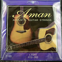 Струни Aman A100 Light (012-053). Струни для акустичної шестиструнної гітари High Quality