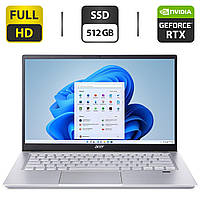 Игровой ноутбук Б-класс Acer Swift X SFX14-41G / 14" (1920x1080) IPS / AMD Ryzen 7 5800U (8 (16) ядер по 1.9 -
