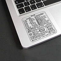 Наклейка на ноутбук со списком клавиш горячего набора для Mac OS (815055)