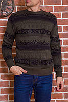 Мужской свитер с новогодним принтом черно-зеленый 161R776 Ager M BM, код: 8231774