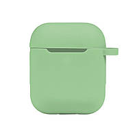 Чехол с карабином Silicone Case Airpods 1 Airpods 2 Mint UL, код: 8322245