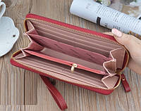 Стильный женский кошелек клатч на молнии с ручкой Красный высокое качество