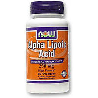 Альфа-липоевая кислота NOW Foods Alpha Lipoic Acid 250 mg 60 Veg Caps UL, код: 7518234