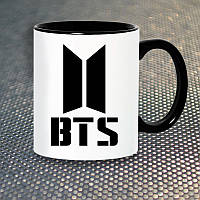 Чашка Fan Girl Лого BTS Bangtan Boys БТС (7102) 330 мл Черный BM, код: 7599494