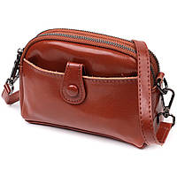 Глянцевая женская сумка на каждый день из натуральной кожи Vintage 22419 Коричневый UL, код: 8374614