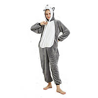 Пижама Кигуруми взрослая BearWear Хаски New (на молнии) L 165 - 175 см Серый (K1W1-0190-L) BM, код: 7407040