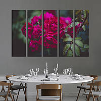 Картина на полотні KIL Art Шикарні малинові троянди 87x50 см (959-51) z111-2024