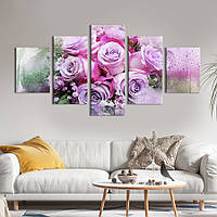 Картина на холсте KIL Art Нежные розовые розы в букете 112x54 см (856-52) z110-2024