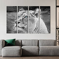 Модульная картина на холсте KIL Art полиптих Взгляд гордой львицы 89x53 см (186-41) z110-2024