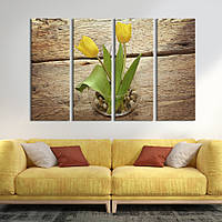 Картина на холсте KIL Art Два тюльпана в вазе 89x53 см (1005-41) z110-2024