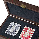 Набір покерних карт "Manopoulos" з пластиковим покриттям, у дерев'яному футлярі 24х17 см, 1 кг (CXL20) z12-2024, фото 3