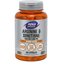 Аргинин NOW Foods Arginine/Ornithine, 500 mg/250 mg 100 Caps z17-2024