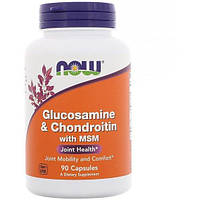 Препарат для суглобів і зв'язок NOW Foods Glucosamine & Chondroitin with MSM 90 Caps z18-2024