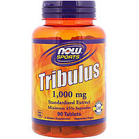 Трибулус, Tribulus, Now Foods, 1000 мг, 90 таблеток z12-2024