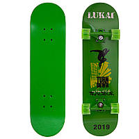 Скейтборд в сборе LUKAI SK-1245-2 роликовая доска со светящимися колесами Зеленый z14-2024
