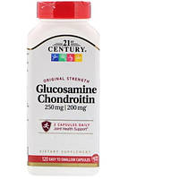 Препарат для суглобів і зв'язок 21st Century Glucosamine 250 mg Chondroitin 200 mg Original Strength 120 Caps