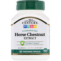 Экстракт конского каштана 21st Century Horse Chestnut Seed Extract Standardized 60 Veg Caps CEN-21781 z17-2024
