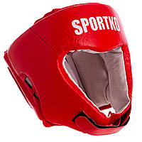 Шлем боксерский открытый кожаный ФБУ SPORTKO ОК1 SP-4706 Красный M z14-2024