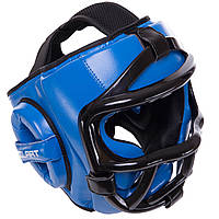Шлем для единоборств со съемным защитным забралом ZELART BO-0270 L Синий z17-2024
