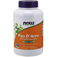 Антипаразитарный препарат NOW Foods Pau D'Arco 500 mg 250 Veg Caps z18-2024