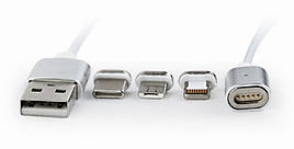 Кабель Cablexpert USB 2.0 - Lightning/Micro/Type-C USB, 1м Серебристый (CC-USB2-AMLM31-1M) z12-2024
