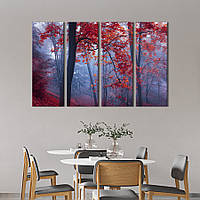 Модульная картина на холсте KIL Art полиптих Красивая осень в лесу 89x53 см (582-41) z110-2024