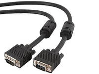 Кабель Cablexpert (CC-PPVGA-10M-B) VGA-VGA HD15M/HD15M с 2-мя фер. кольцами, двойной экран, черный, 10м