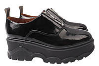 Туфлі жіночі з натуральної лакової шкіри на платформі Чорні Brocoly 330-21DTC 38 NX, код: 7365596
