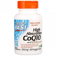 Коэнзим Doctor's Best High Absorption CoQ10 with BioPerine 200 mg 60 Veg Caps z17-2024