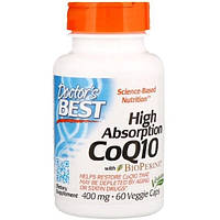 Коэнзим Doctor's Best High Absorption CoQ10 with BioPerine 400 mg 60 Veg Caps DRB-00157 z17-2024