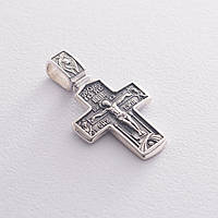 Серебряный крест Распятие Христово. Деисус (чернение) 132991 Оникс z14-2024