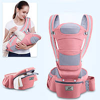Хипсит Эрго-рюкзак кенгуру переноска ложка-вилка с тарелкой и детский ниблер Baby Carrier 6 в 1 20 кг Розовый