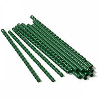 Пружины пластиковые для переплета Agent А4 100 шт 19 мм Зеленые (8888821190054) z12-2024