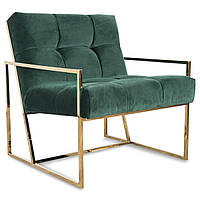 Мягкое кресло на металлическом каркасе JecksonLoft Шик Темно-зеленый 039 z14-2024