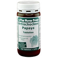 Комплекс для профилактики работы печени The Nutri Store Artichoke And Papaya Extract, 200 mg/200 mg 160 Tabs