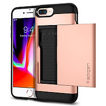 Чохол протиударний SPG A quality Slim Armor CS для iPhone 7 Plus/8 Plus рожеве золото ТПУ+пластик Blush