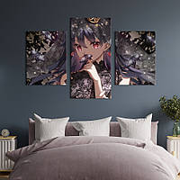 Картина на холсте KIL Art для интерьера в гостиную Аниме девушка и бабочки 96x60 см (664-32) z110-2024