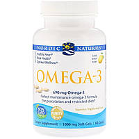 Омега-3 Nordic Naturals Omega-3 Lemon 1000 мг 60 гелевых капсул z12-2024
