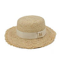 Шляпа канотье МАРМАРИС натуральный белая лента SumWin One Size z18-2024