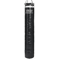 Мішок боксерський Циліндр із кільцем і ланцюгом h — 180 см SPORTKO MP-4090 d — 30 см 50 кг Чорний z15-2024