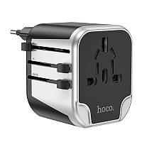 Переходник для розеток HOCO AC5 2USB Black NX, код: 8230350