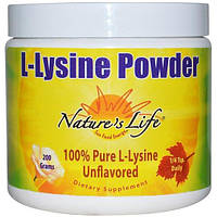 Лизин Nature's Life L-Lysine Powder 200 g /460 servings/ Unflavored NLI-51230 z17-2024