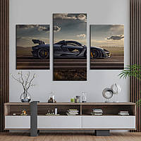 Картина из трех панелей KIL Art триптих Суперкар McLaren Senna цвета метталик 96x60 см (1363-32) z110-2024