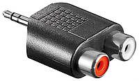 Перехідник аудіо Lucom Jack 3.5mm 3pin-RCAx2 M F адаптер Stereo Left Right Y-form чорний (25. NX, код: 7454061