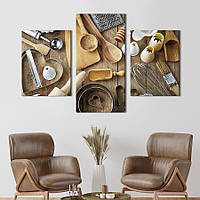 Картина на холсте KIL Art для интерьера в гостиную Инвентарь для кухни 66x40 см (284-32) z111-2024