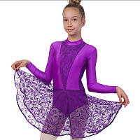Платье рейтинговое бейсик с длинным рукавом и гипюровыми вставками SP-Planeta DR-1641 32 Фиолетовый z14-2024