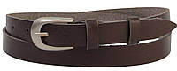 Женский кожаный ремень Skipper 2 см Темно-коричневый (1329-20) NX, код: 1873779