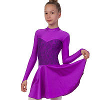 Платье рейтинговое бейсик с длинным рукавом и гипюровыми вставками SP-Planeta DR-1167 40 Фиолетовый z14-2024