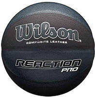 Мяч баскетбольный Wilson REACTION Pro 29 NA/BL SZ 7 Черный (WTB10135XB07) z18-2024